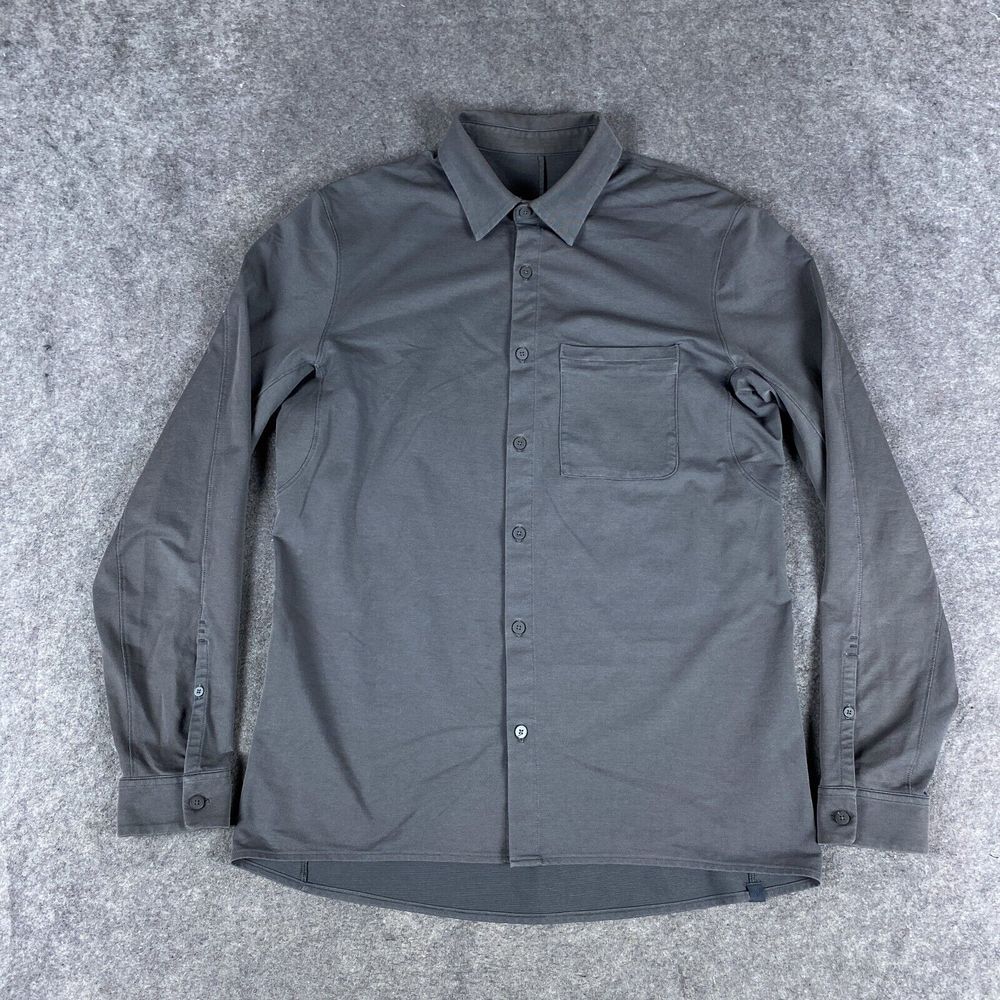 Lululemon Shirt Mens Medium Gray Button Up Commission Performance Stretch